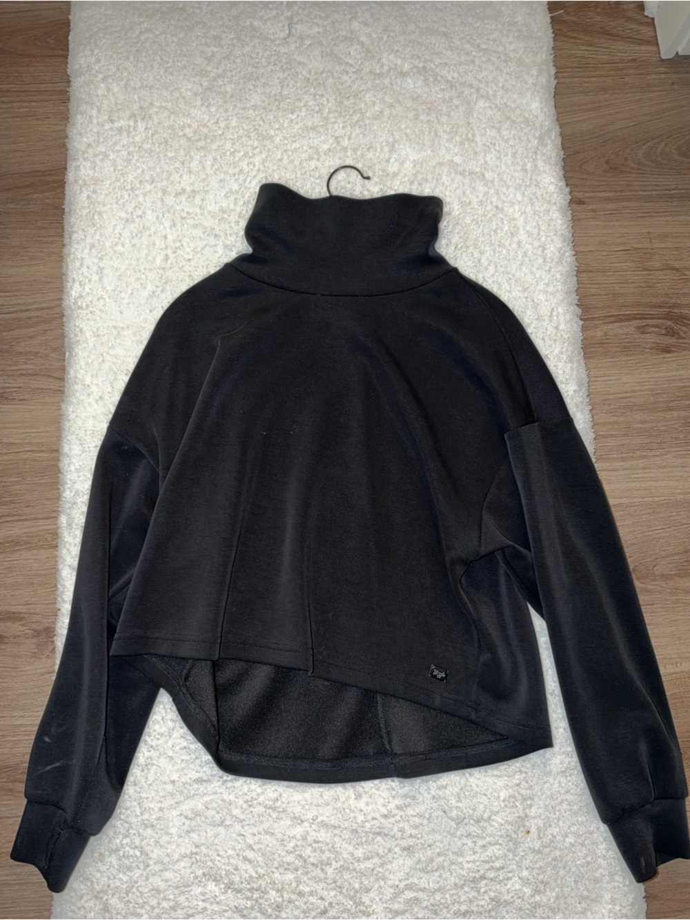 Black High-Neck Relaxed Sweatshirt